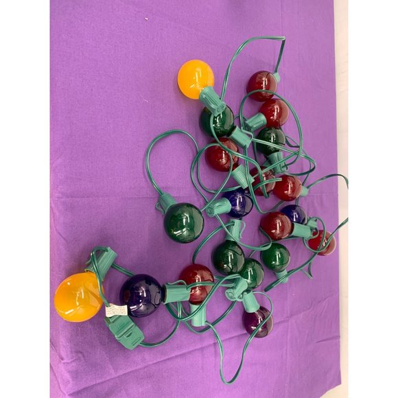 MCM Blow Mold Christmas Lights Blue, Red Green, and Gold 2 Inch Bulbs - Picture 4 of 6